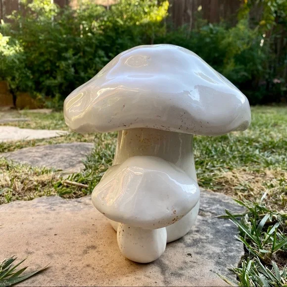 Vintage 🍄 Large Ceramic Mushroom Duo Figurine Decor - Picture 5 of 12